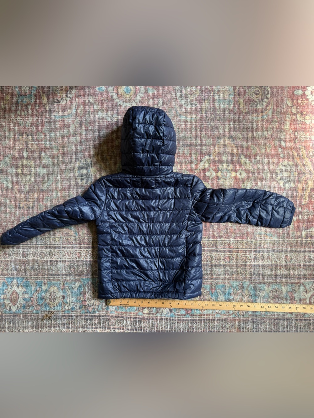 Primary Kids 6-7 Hooded Blue Puffer Jacket - Picture 8 of 8